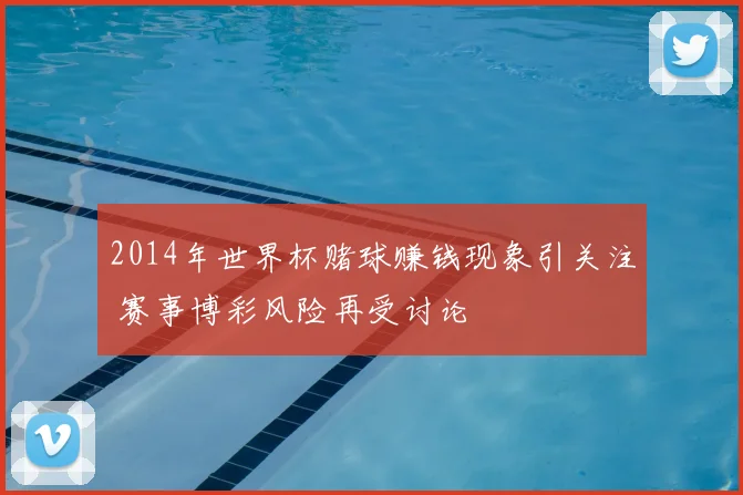 2014年世界杯赌球赚钱现象引关注 赛事博彩风险再受讨论